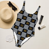 B/W Kente Swimsuit